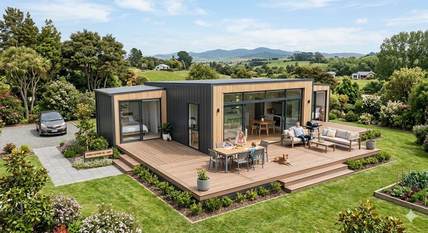 Expandable container house for residential use